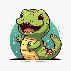 cute dinosaur sticker for kids and wildlife lovers with generative ai technology