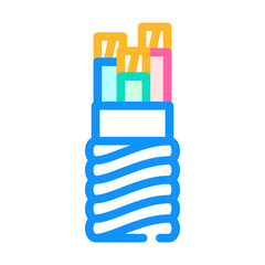 main feeder wire cable color icon vector illustration