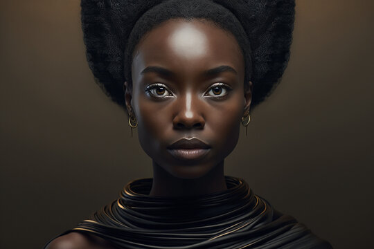 Beautiful black woman, generative ai