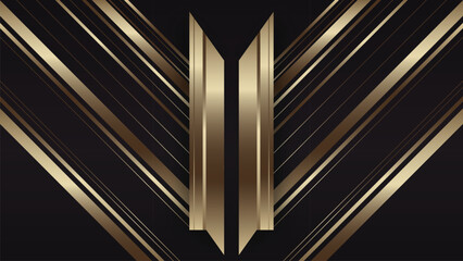 luxury gold and black background with stripes vector