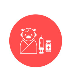Baby vaccination Vector Icon

