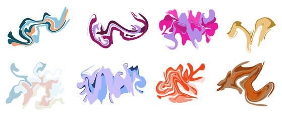 Abstract liquid shape line with colorful waves. Trendy vector illustration in style retro 60s, 70s. 