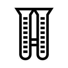 test tube icon or logo isolated sign symbol vector illustration - high quality black style vector icons