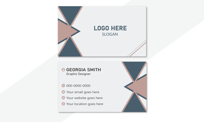 Modern clean business card template design, flat vector design