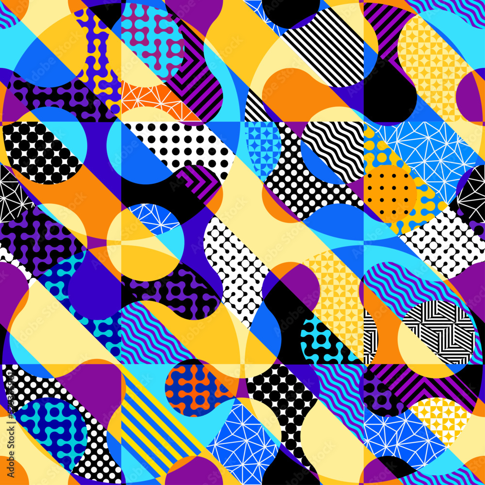 Poster Geometric abstract pattern. Intersection style