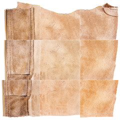 Collection of brown leather textures