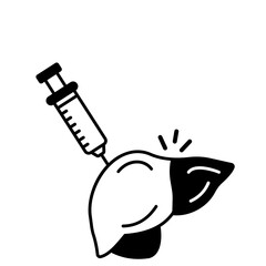 Liver vaccination Vector Icon

