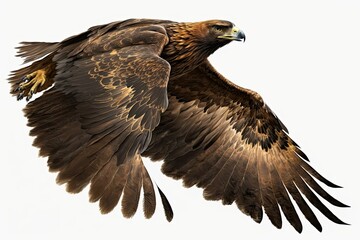 Aquila chrysaetos, the young golden eagle. Generative AI