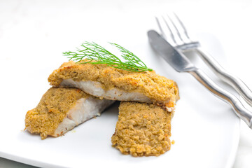 carp fried in breadcrumbs crust
