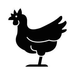 Solid CHICKEN design vector icon