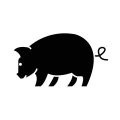 Solid PIG design vector icon