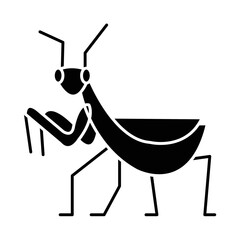 Solid PRAYING MANTIS design vector icon