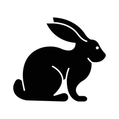 Solid RABBIT design vector icon