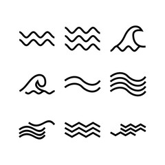 wave icon or logo isolated sign symbol vector illustration - high quality black style vector icons