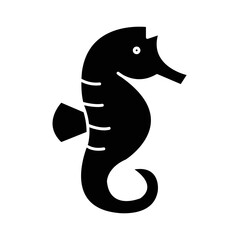 Solid SEAHORSES design vector icon