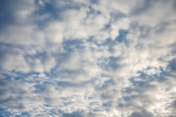 winter blue sky cloud gradient light white background. Beauty clear cloudy in sunshine calm bright summer air background.Gloomy vivid cyan landscape in environment day horizon skyline view winter wind