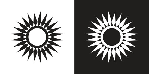 black and white sun vector illustration