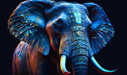 Obraz na płótnie Canvas Portrait look close view Elephant animal