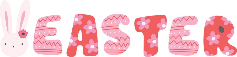 Bunny Easter Character Cartoon Theme Word