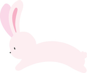 Cute Easter White Rabbit Jump