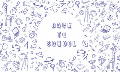 Blank white worksheet exercise book and back to school vector design.