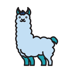 Filled Line ALPACA design vector icon