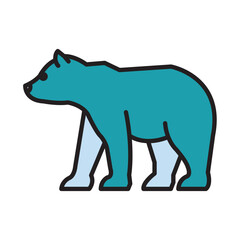 Filled Line BEAR design vector icon