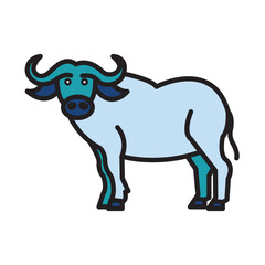 Filled Line BUFFALO design vector icon