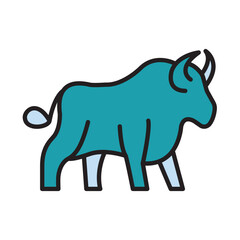 Filled Line BULL design vector icon