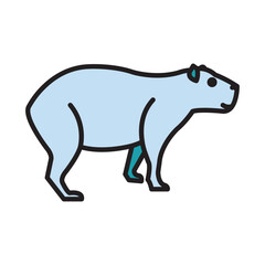 Filled Line CAPIBARA design vector icon