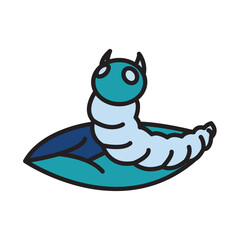 Filled Line CATERPILLAR design vector icon