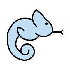 Filled Line CHAMELEON design vector icon
