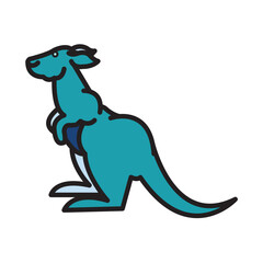 Filled Line KANGAROO design vector icon