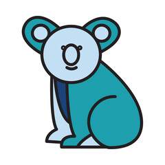 Filled Line KOALA design vector icon
