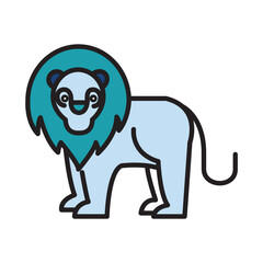 Filled Line LION design vector icon