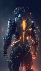 Naklejka premium person robot Generative Ai