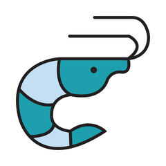 Filled Line SHRIMP design vector icon