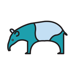 Filled Line TAPIR design vector icon