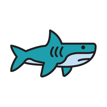 Filled Line SHARK design vector icon