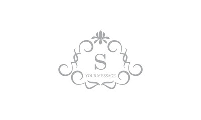 Gentle elegant monogram for cards, invitations, menus, labels with the initial letter S. Graphic design for pages, business signs, boutiques, cafes, hotels. Classic wedding invitation design elements.