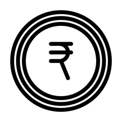 rupee coin line icon vector illustration