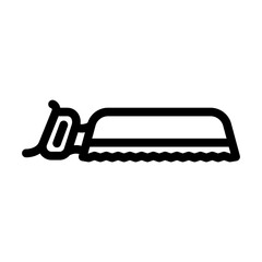 hand meat saw line icon vector illustration