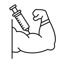 Steroids for biceps Vector Icon

