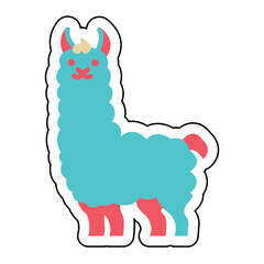 Sticker ALPACA design vector icon