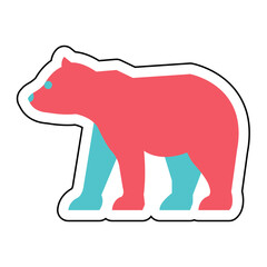 Sticker BEAR design vector icon