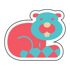 Sticker BEEVER design vector icon