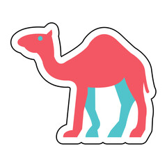 Sticker CAMEL design vector icon