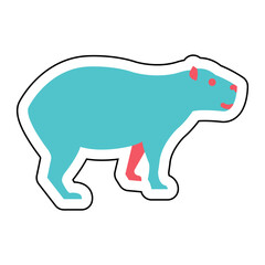 Sticker CAPIBARA design vector icon
