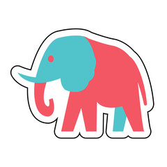 Sticker ELEPHANT design vector icon