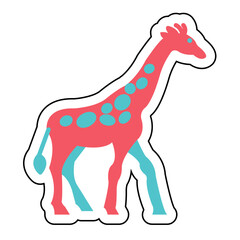 Sticker GIRRAFE design vector icon